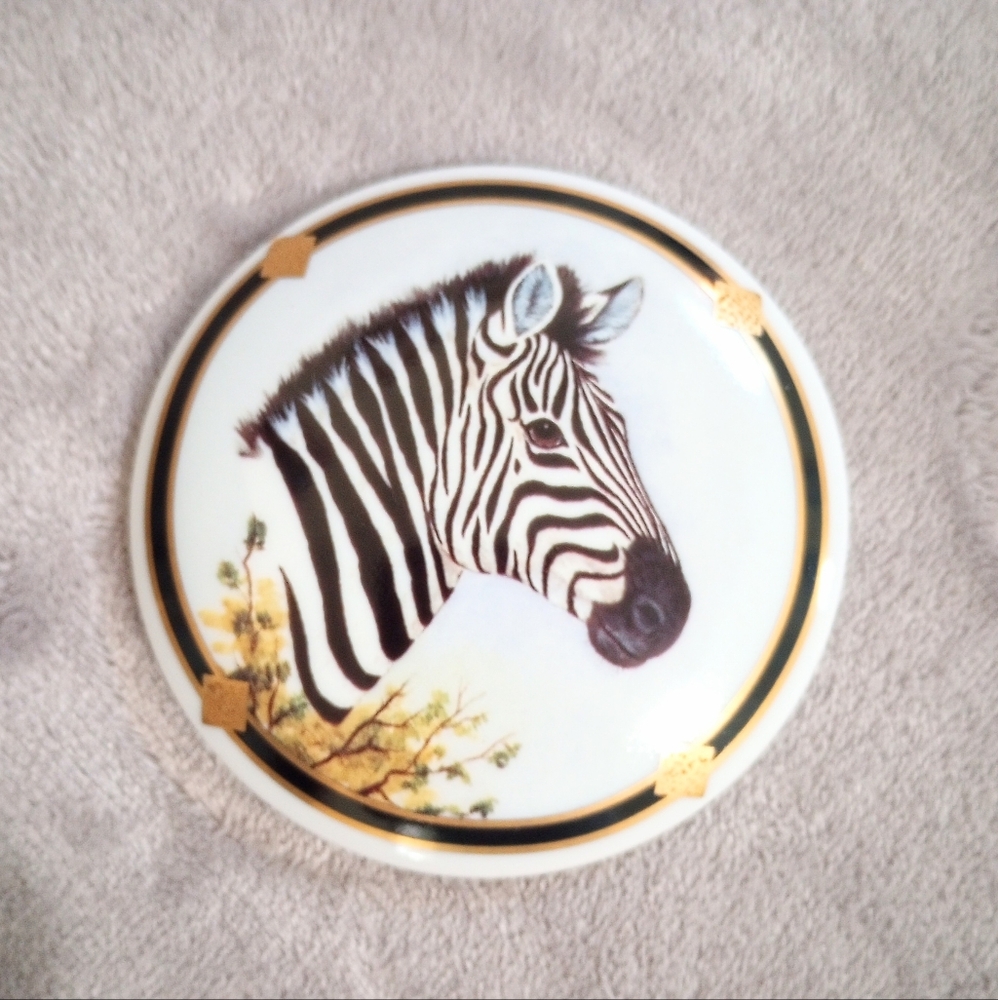 Lynn Chase African Portraits Zebra Trinket Box Candy Box